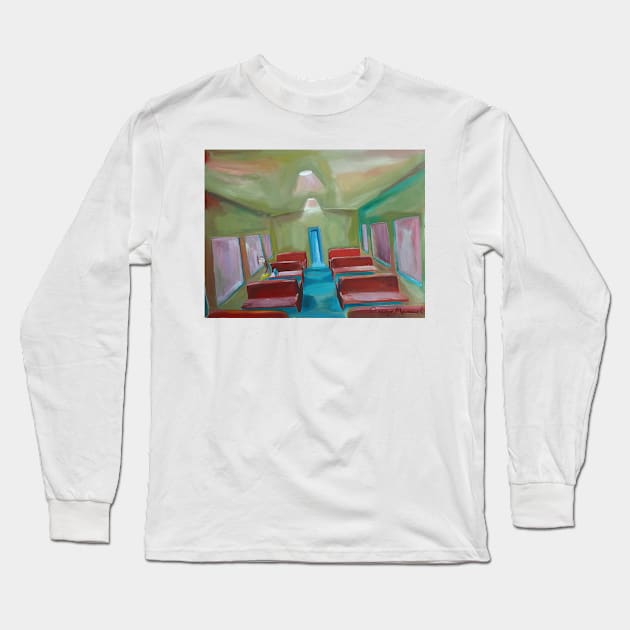 A man alone in the wagon Long Sleeve T-Shirt by diegomanuel